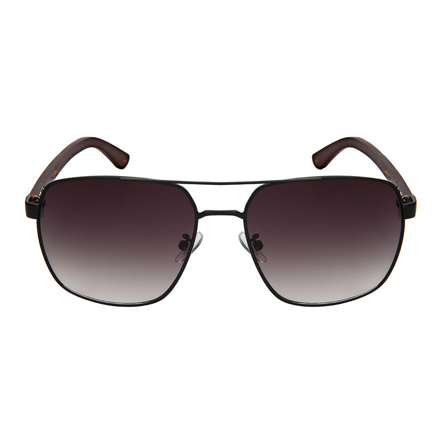 SQUARE AVIATOR BAMBOO TEMPLES MEN SUNGLASSES BULK 1220BM-OCR