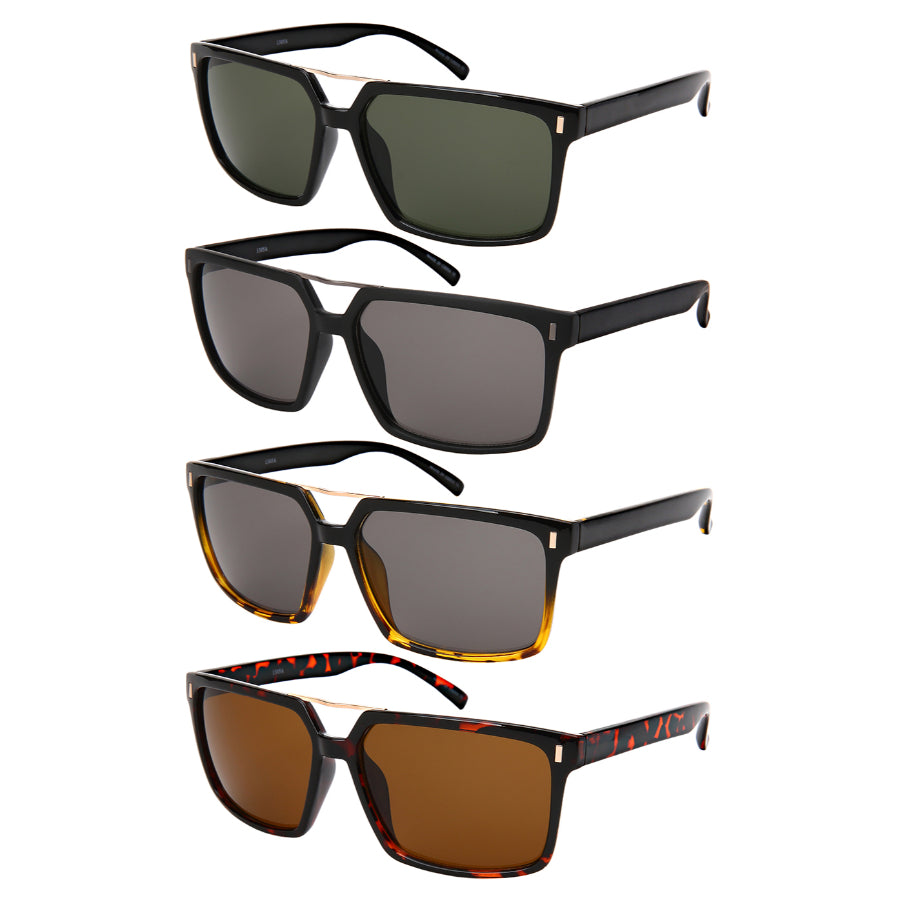SQUARE MEN PLASTIC WHOLESALE SUNGLASSES 1305A-SD | UV400
