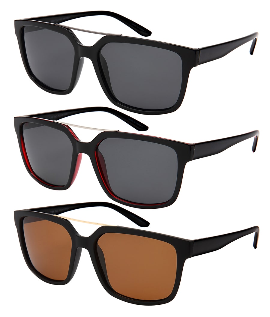 POLARIZED SQUARE MEN PLASTIC WHOLESALE SUNGLASSES 1305TT-P