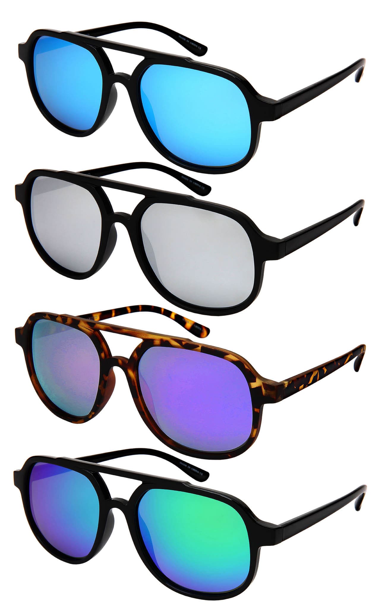 POLARIZED SQUARE AVIATOR MENS SUNGLASSES IN BULK 1410-PRV