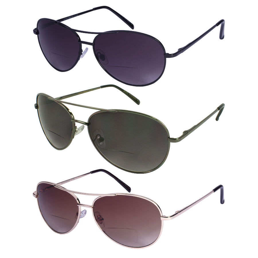AVIATOR UNISEX BIFOCAL READING SUNGLASSES WHOLESALE 20391SBFAP