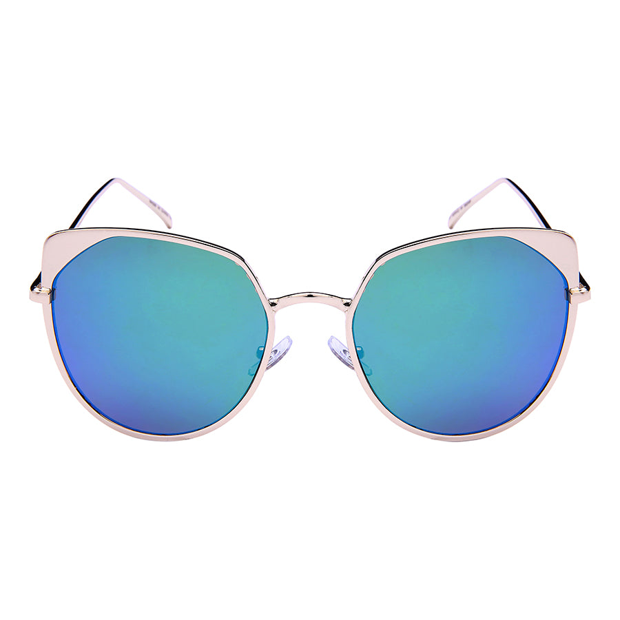 CAT EYE WOMEN METAL WHOLESALE SUNGLASSES 23075-FLREV