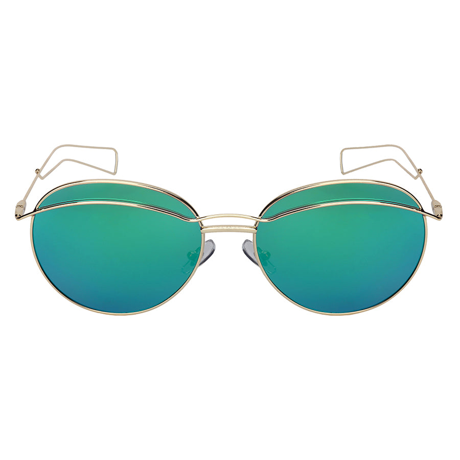ROUND WOMEN METAL SUNGLASSES IN BULK 23081-FLREV