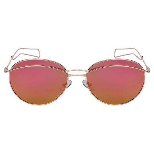 ROUND WOMEN METAL SUNGLASSES IN BULK 23081-FLREV