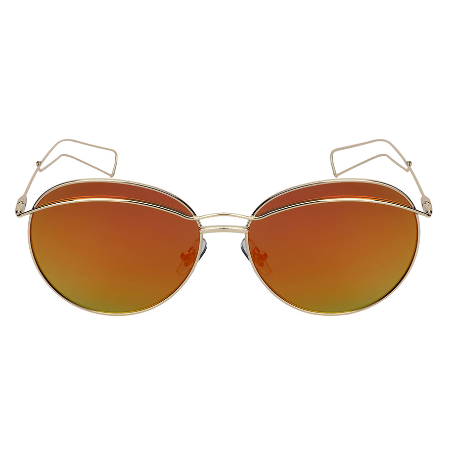 ROUND WOMEN METAL SUNGLASSES IN BULK 23081-FLREV