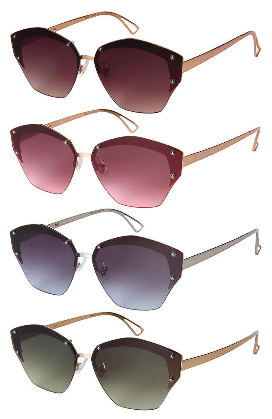 GEOMETRIC SHAPE WOMEN BULK SUNGLASSES 3103-FLOCR