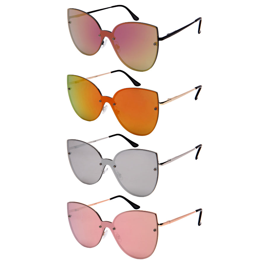 CAT EYE LADIES BULK WHOLESALE SUNGLASSES 3119S-FLREV