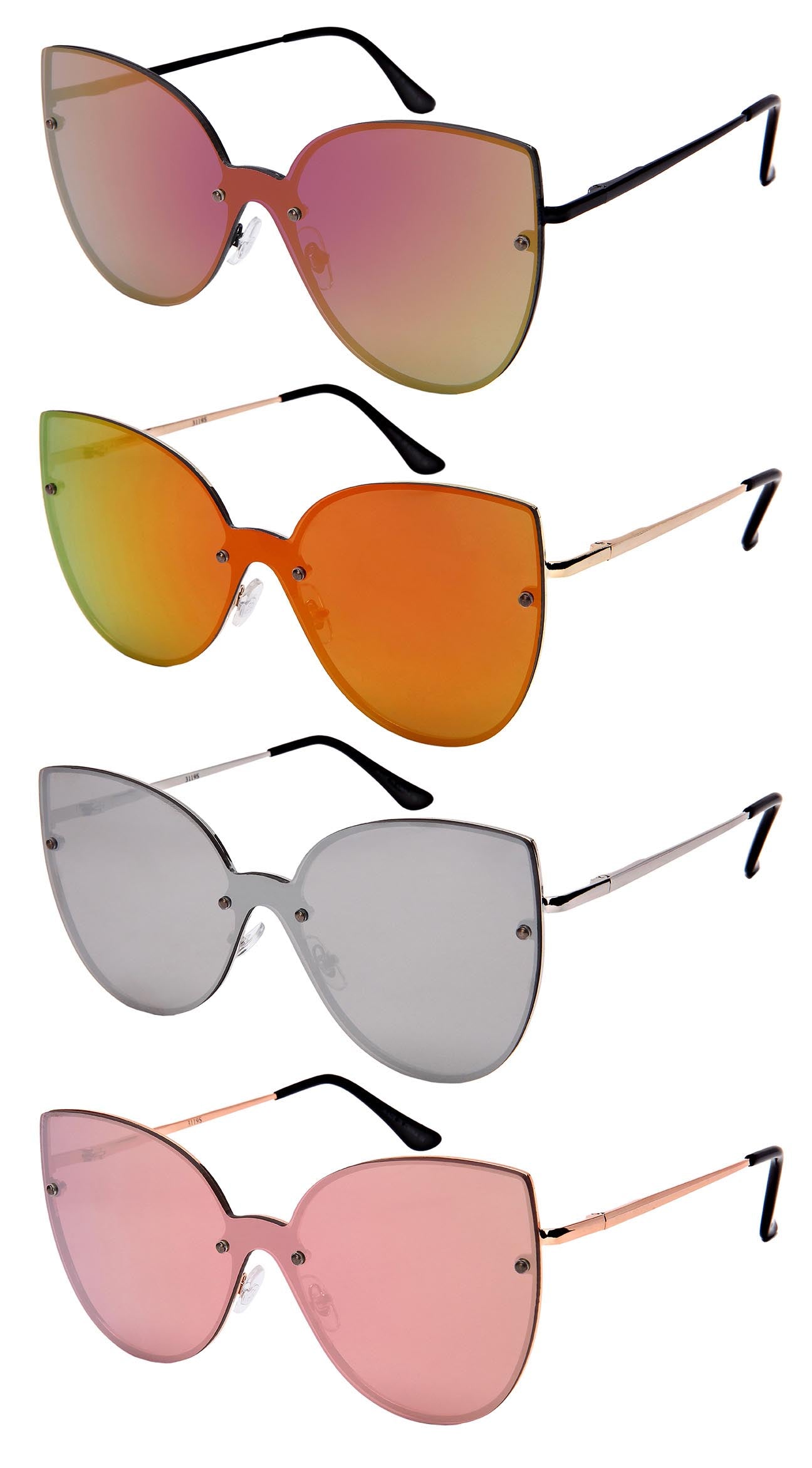 CAT EYE LADIES BULK WHOLESALE SUNGLASSES 3119S-FLREV