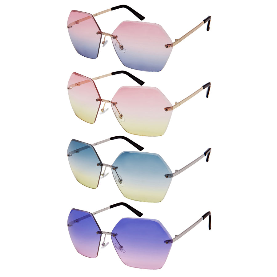 GEOMETRIC SHAPE WOMEN SUNGLASSES IN BULK 3120-OCR