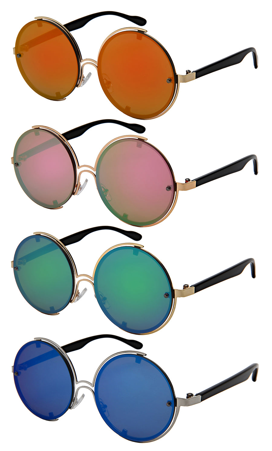 ROUND & OVAL LADIES BULK WHOLESALE SUNGLASSES 3126-FLREV