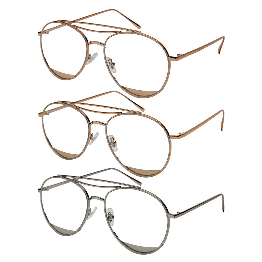 AVIATOR LADIES BULK WHOLESALE CLEAR SUNGLASSES 3130-FLCL
