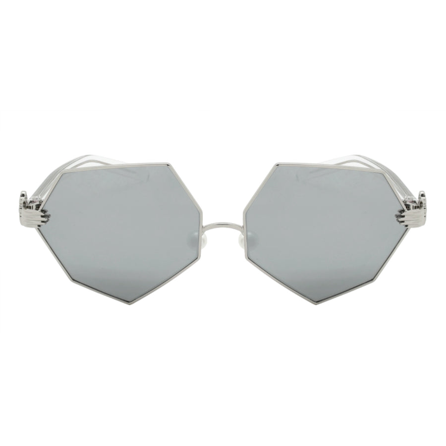 GEOMETRIC SHAPE WOMEN METAL SUNGLASSES WHOLESALE 3136-FLRV