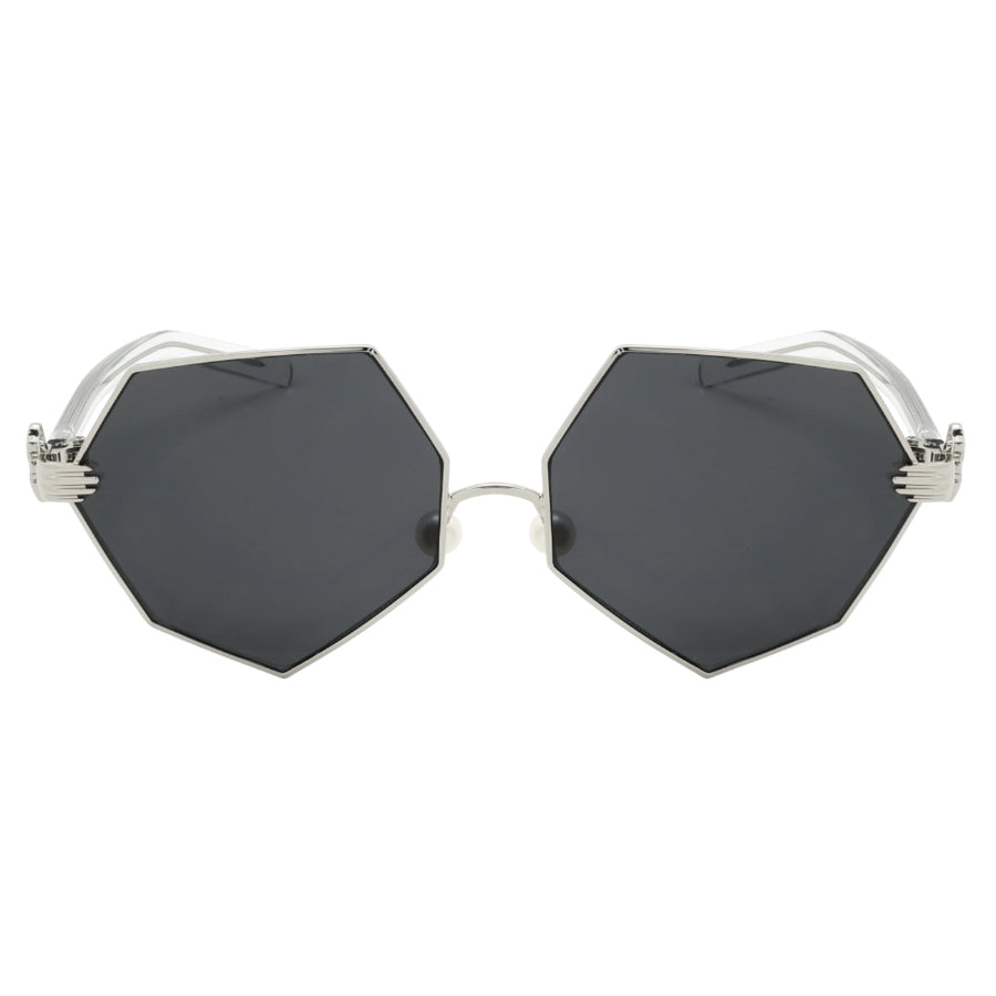 GEOMETRIC SHAPE WOMEN METAL SUNGLASSES WHOLESALE 3136-FLRV