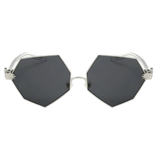 GEOMETRIC SHAPE WOMEN METAL SUNGLASSES WHOLESALE 3136-FLRV