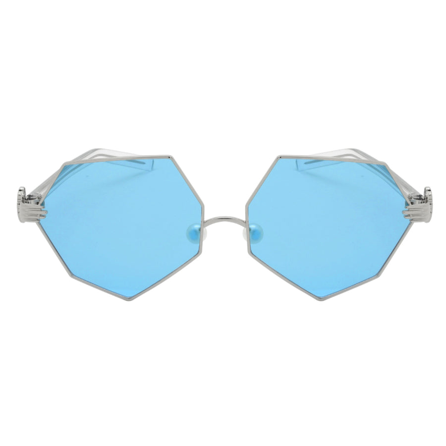 GEOMETRIC SHAPE WOMEN METAL SUNGLASSES WHOLESALE 3136-FLRV