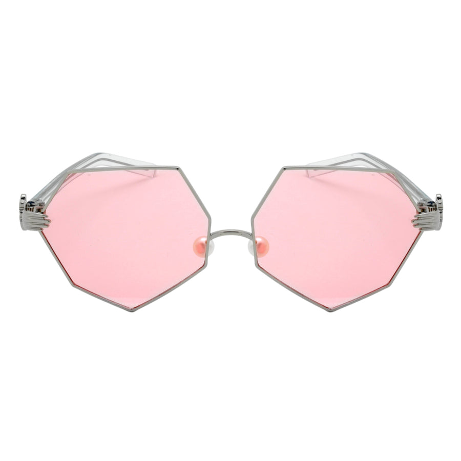 GEOMETRIC SHAPE WOMEN METAL SUNGLASSES WHOLESALE 3136-FLRV