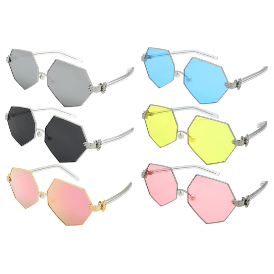 GEOMETRIC SHAPE WOMEN METAL SUNGLASSES WHOLESALE 3136-FLRV