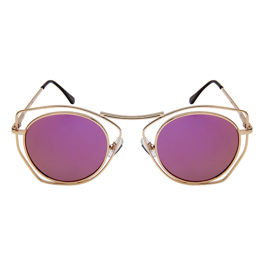 GEOMETRIC SHAPE WOMEN METAL SUNGLASSES IN BULK 3142-FLREV