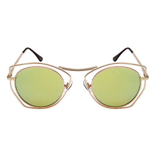 GEOMETRIC SHAPE WOMEN METAL SUNGLASSES IN BULK 3142-FLREV