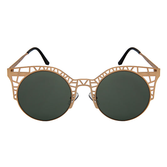 ROUND CUTOUT WOMEN METAL BULK SUNGLASSES 3151-FLREV