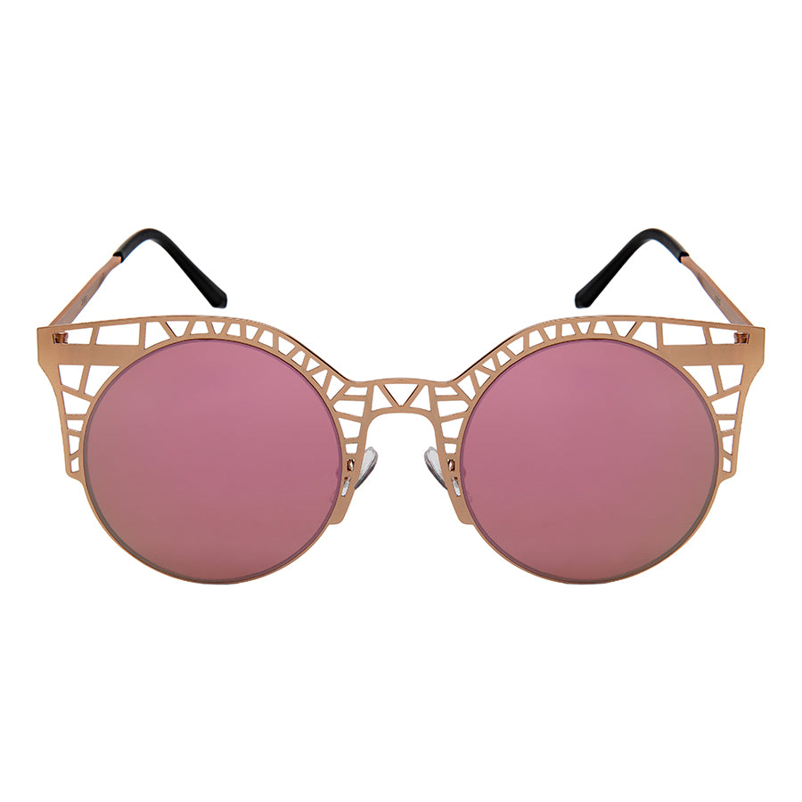ROUND CUTOUT WOMEN METAL BULK SUNGLASSES 3151-FLREV
