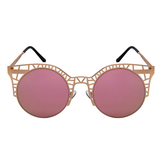 ROUND CUTOUT WOMEN METAL BULK SUNGLASSES 3151-FLREV
