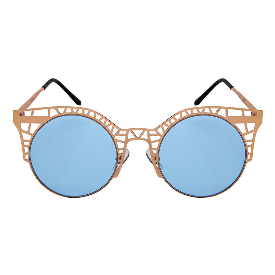 ROUND CUTOUT WOMEN METAL BULK SUNGLASSES 3151-FLREV
