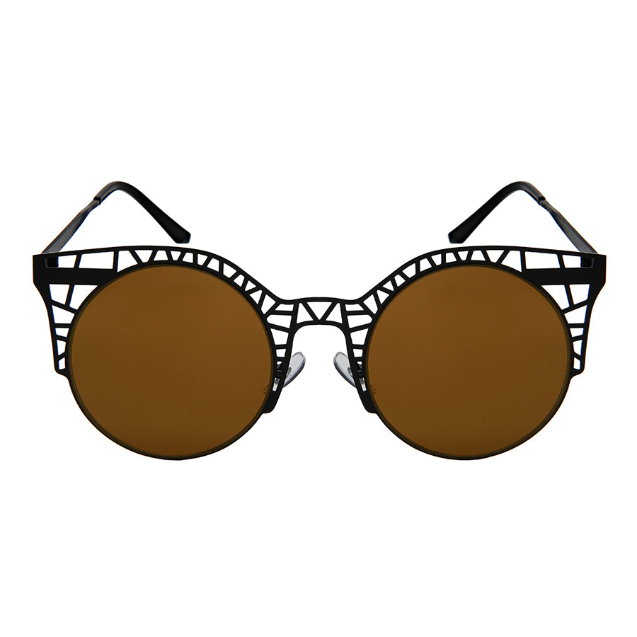 ROUND CUTOUT WOMEN METAL BULK SUNGLASSES 3151-FLREV
