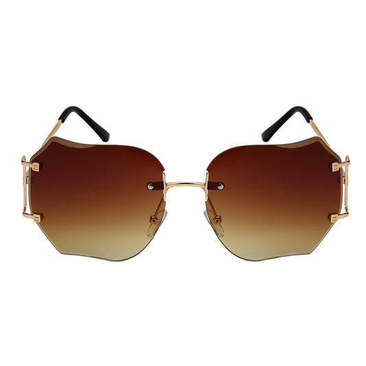 GEOMETRIC SHAPE RIMLESS WOMEN SUNGLASSES IN BULK 3152-AP