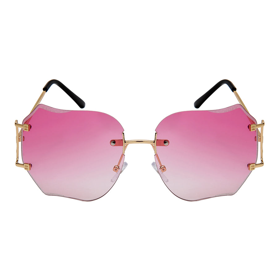 GEOMETRIC SHAPE RIMLESS WOMEN SUNGLASSES IN BULK 3152-AP
