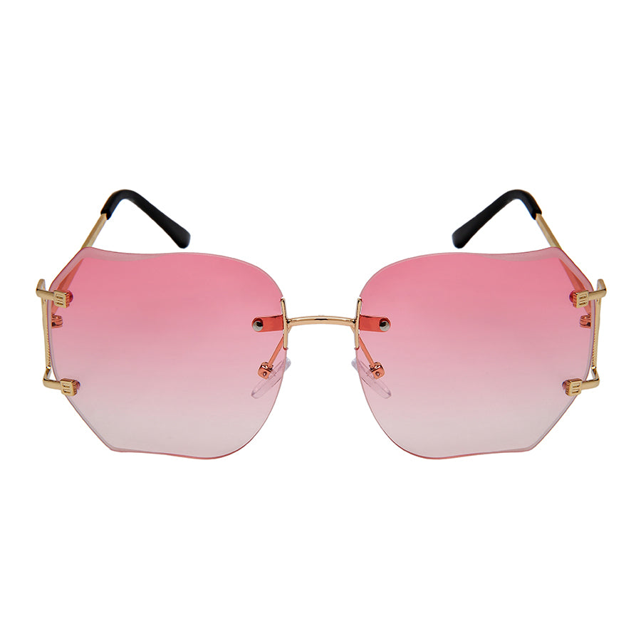 GEOMETRIC SHAPE RIMLESS WOMEN SUNGLASSES IN BULK 3152-AP