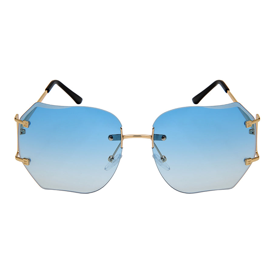 GEOMETRIC SHAPE RIMLESS WOMEN SUNGLASSES IN BULK 3152-AP