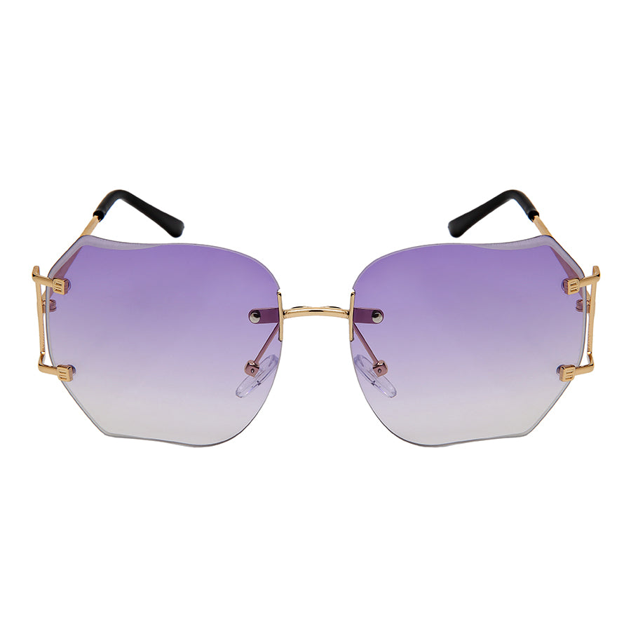 GEOMETRIC SHAPE RIMLESS WOMEN SUNGLASSES IN BULK 3152-AP