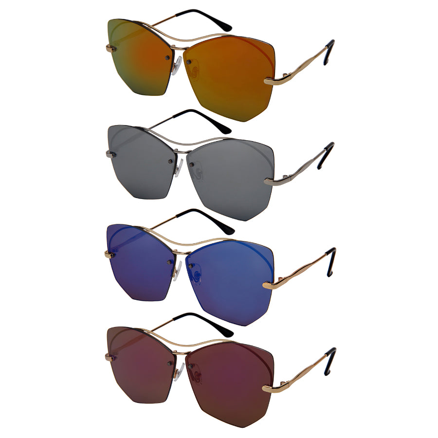 GEOMETRIC STYLE BULK WHOLESALE SUNGLASSES 3157-FLREV