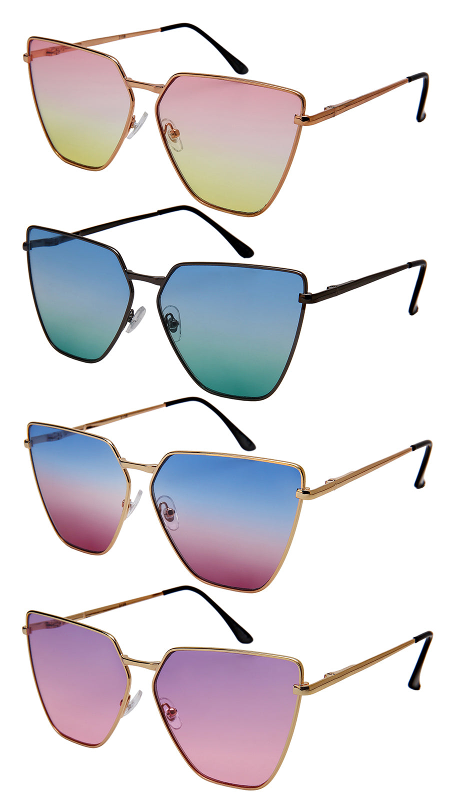 OVERSIZE CATEYE WOMEN METAL WHOLESALE SUNGLASSES 3158S-FLOCR