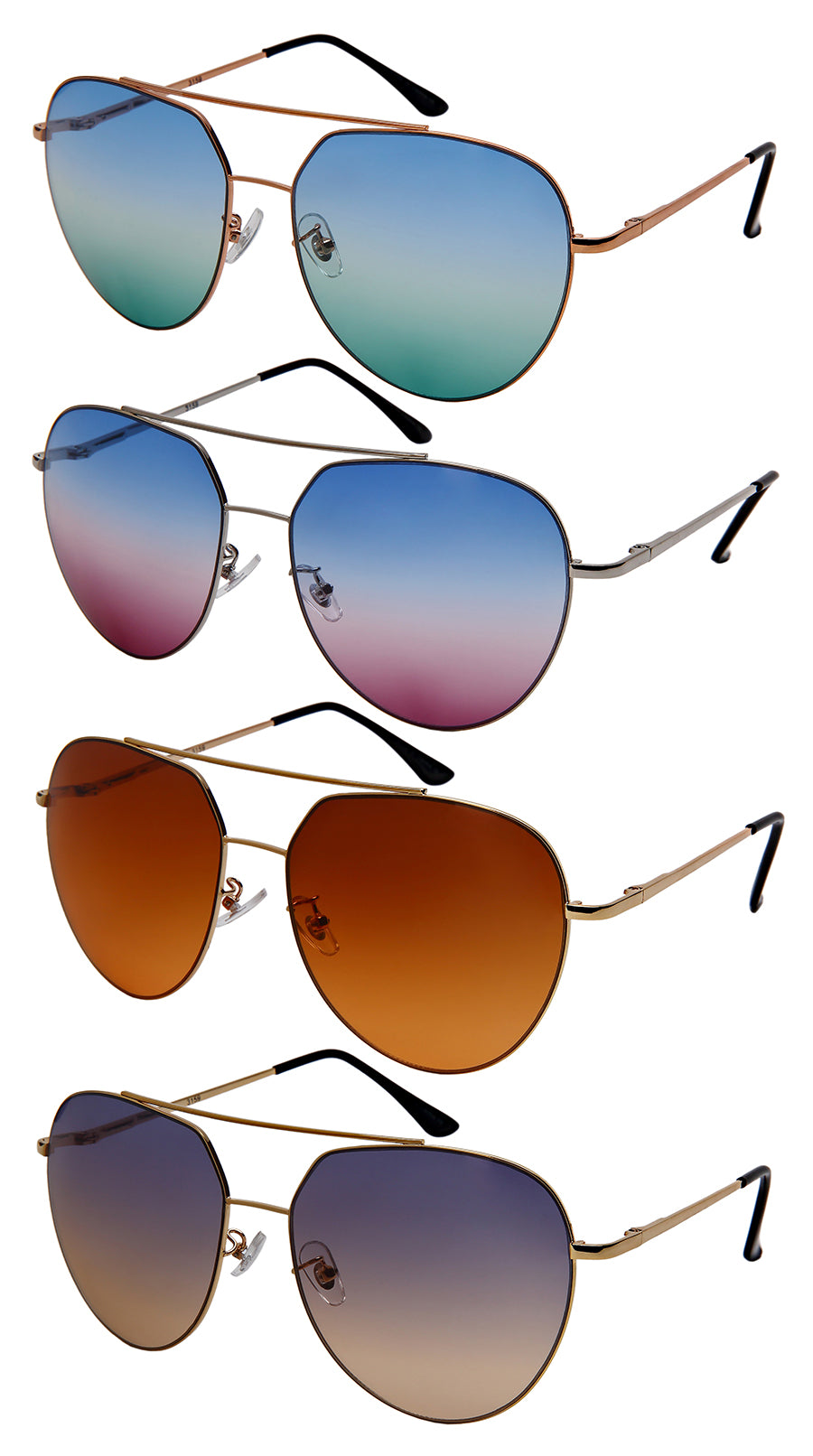 AVIATOR LADIES BULK WHOLESALE SUNGLASSES 3159S-OCR