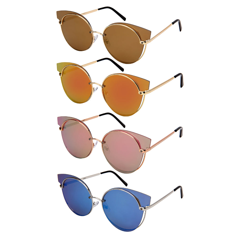 CAT EYE LADIES BULK WHOLESALE SUNGLASSES 3162-FLREV