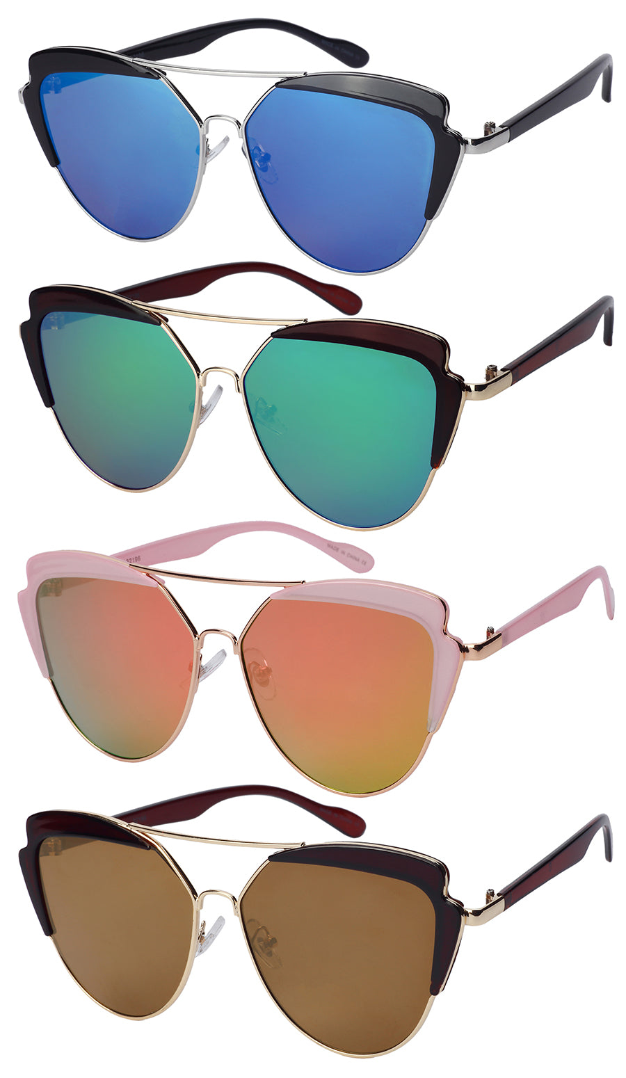 BUTTERFLY WOMEN SUNGLASSES IN BULK 32196-FLREV