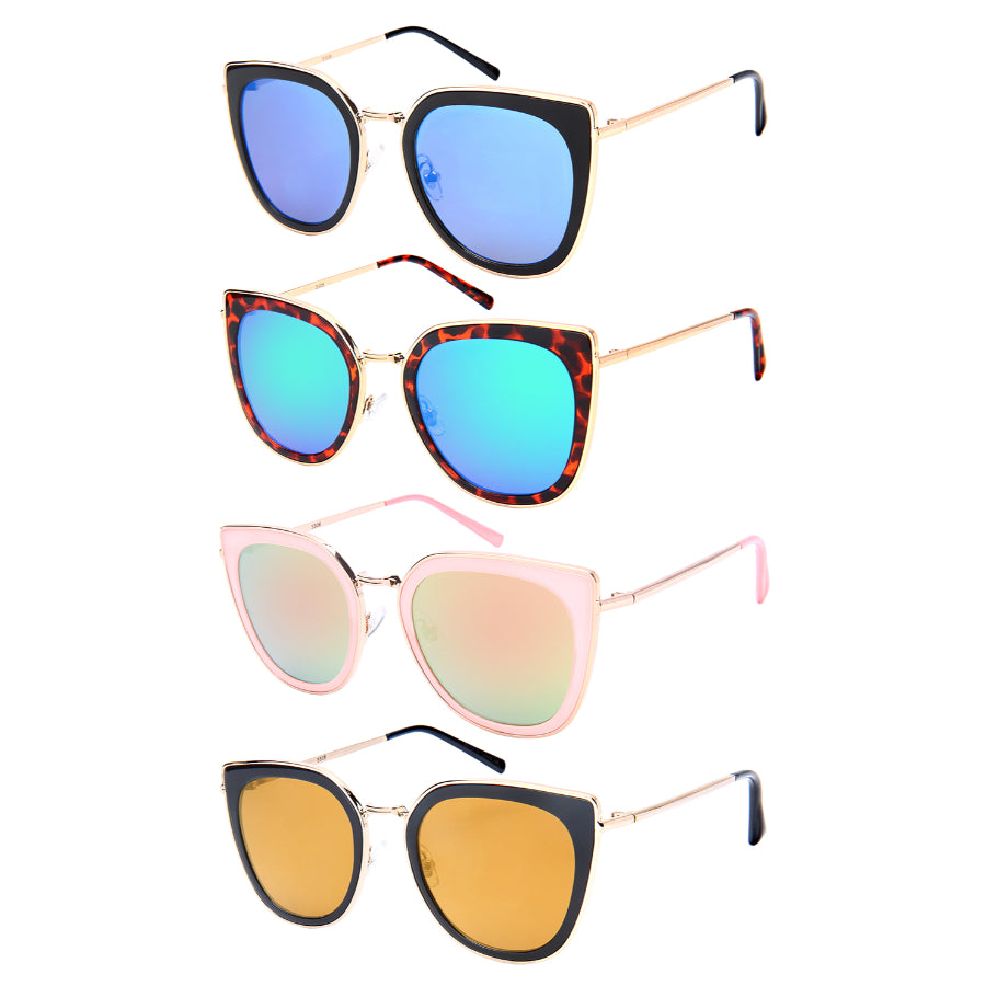 CAT EYE LADIES BULK WHOLESALE SUNGLASSES 3306-FLREV