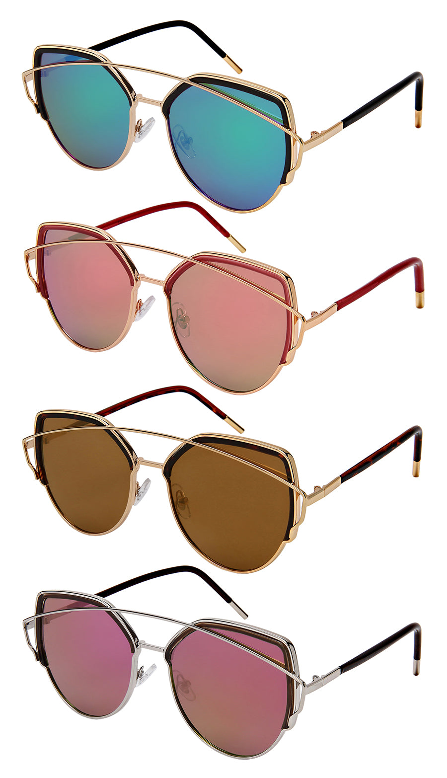 GEOMETRIC STYLE BULK WHOLESALE SUNGLASSES 3307-FLREV