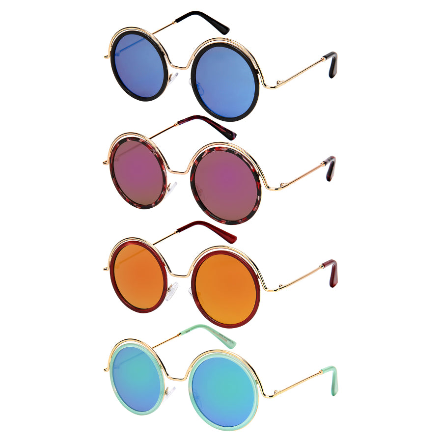 ROUND WOMEN SUNGLASSES WHOLESALE 3318-FLREV