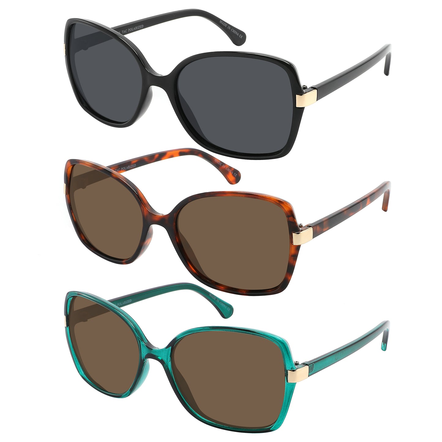 Ladies Sunglass Polarized lens FASHION Square / Rectangular 34286-P