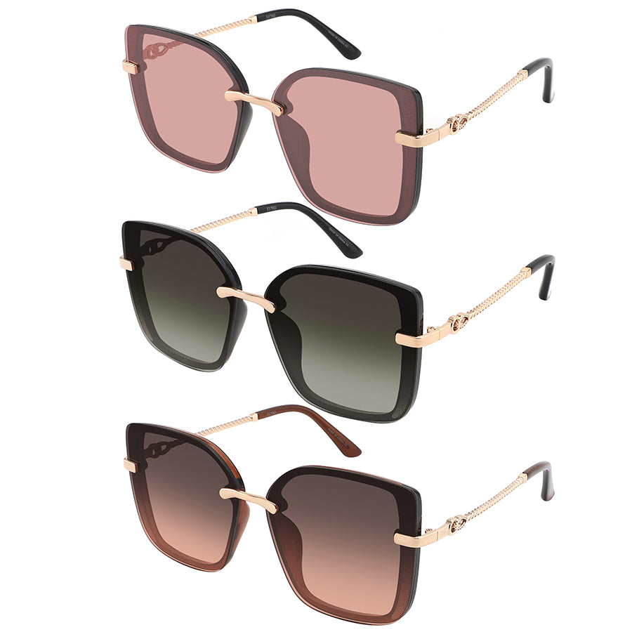 LADIES OVERSIZED SUNGLASS 3370G-FLCRM