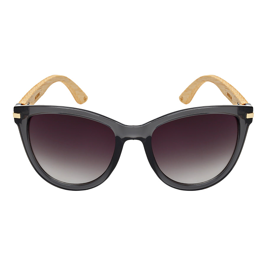 HORNED RIM BAMBOO TEMPLES LADIES SUNGLASSES WHOLESALE 34180BM-AP
