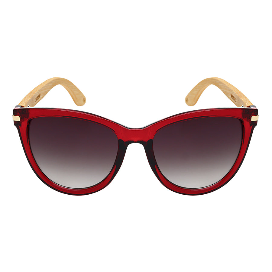 HORNED RIM BAMBOO TEMPLES LADIES SUNGLASSES WHOLESALE 34180BM-AP