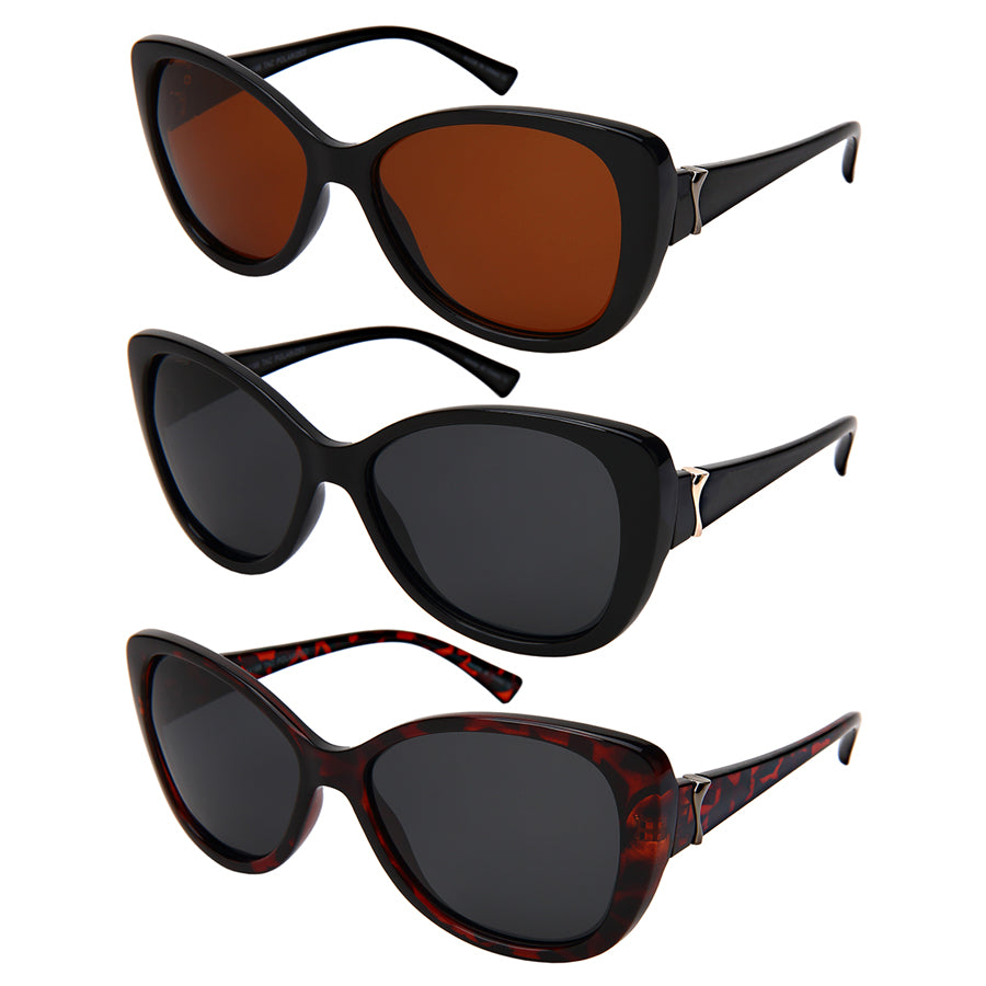 POLARIZED ROUND OVAL LADIES SUNGLASSES WHOLESALE 34196-P