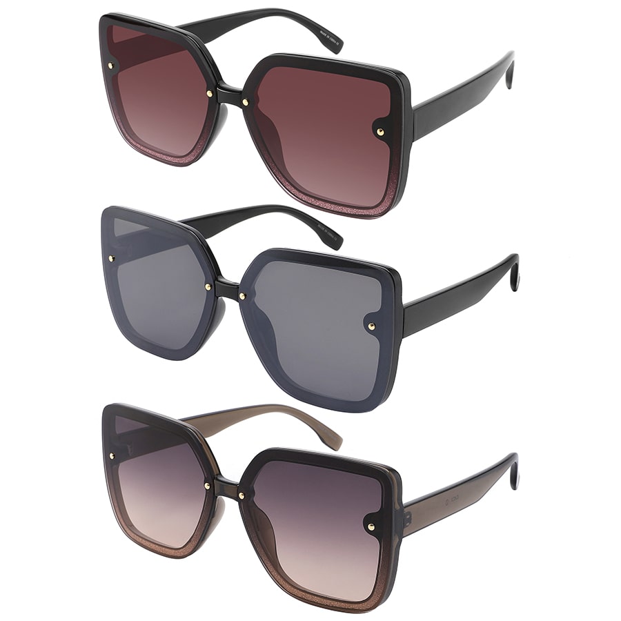 RECTANGULAR WOMEN OVERSIZED WHOLESALE SUNGLASSES 34227-FLFM