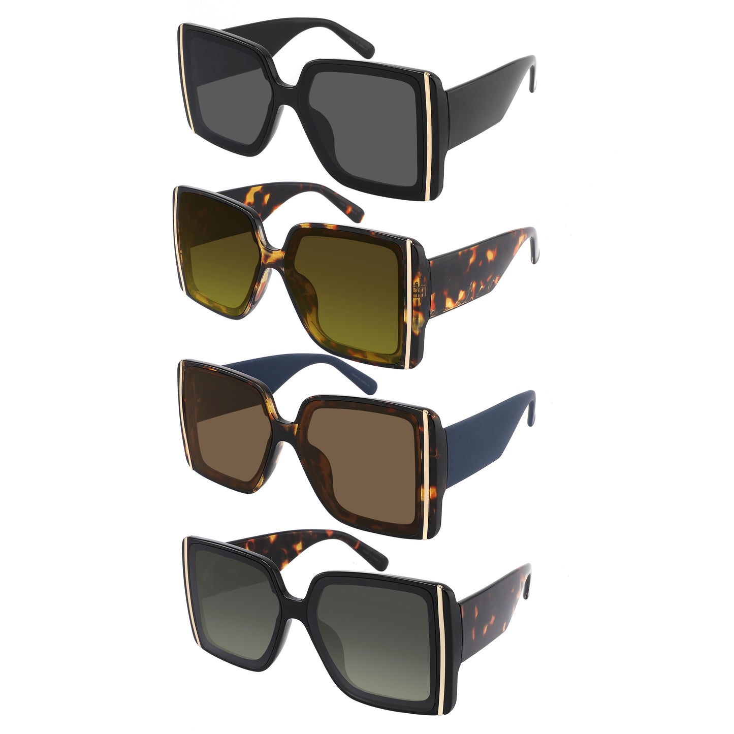 SQUARE OVERSIZE WOMEN SUNGLASSES WHOLESALE 34234-FLAP