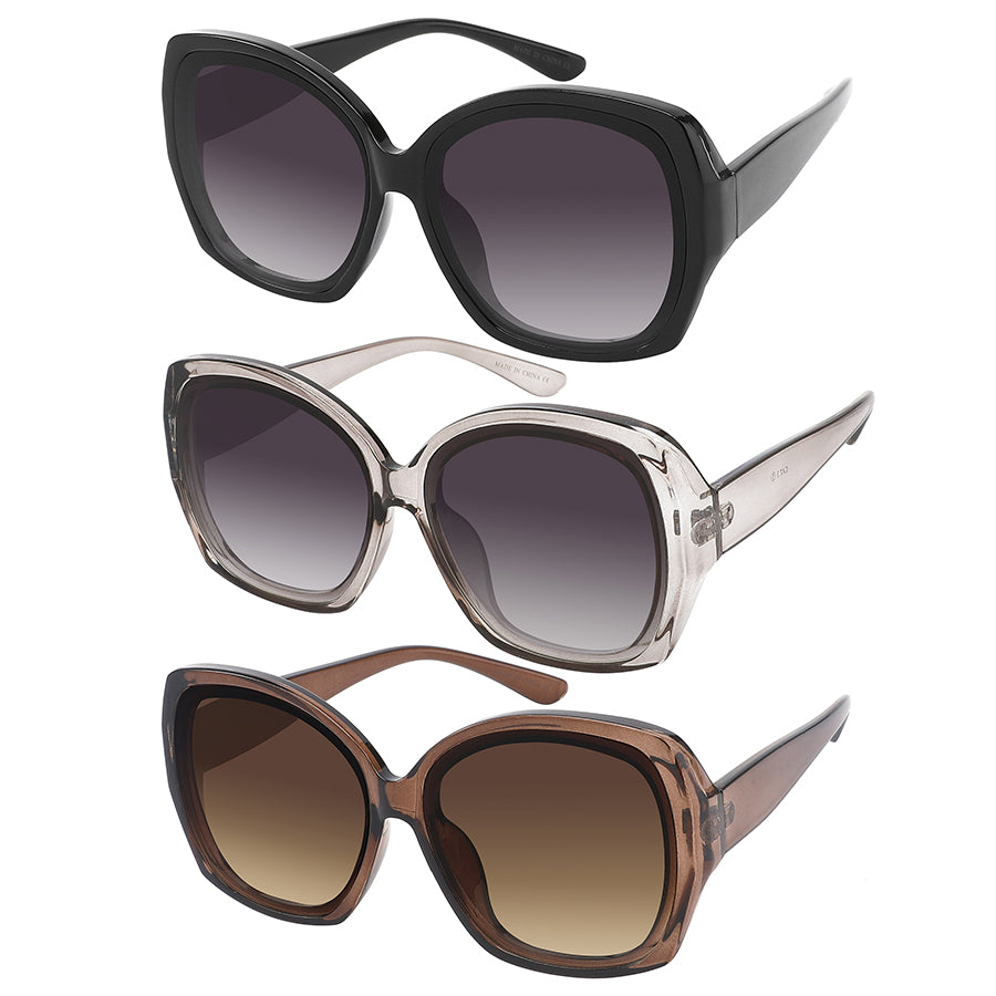 OVERSIZE LADIES SQUARE FASHION SUNGLASSES WHOLESALE 34241-FLAP