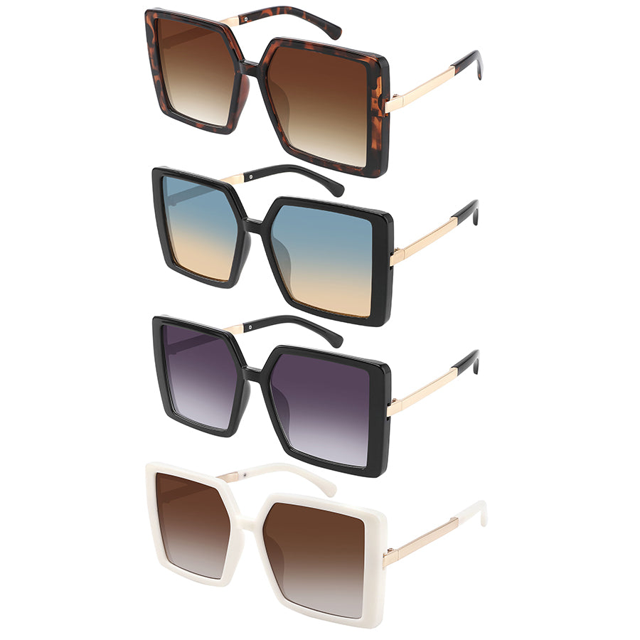 OVERSIZE SQUARE WOMEN WHOLESALE SUNGLASSES 34246-FLAP